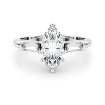 Simone Princess-cut Three Stone Engagement Ring In 14k White Gold