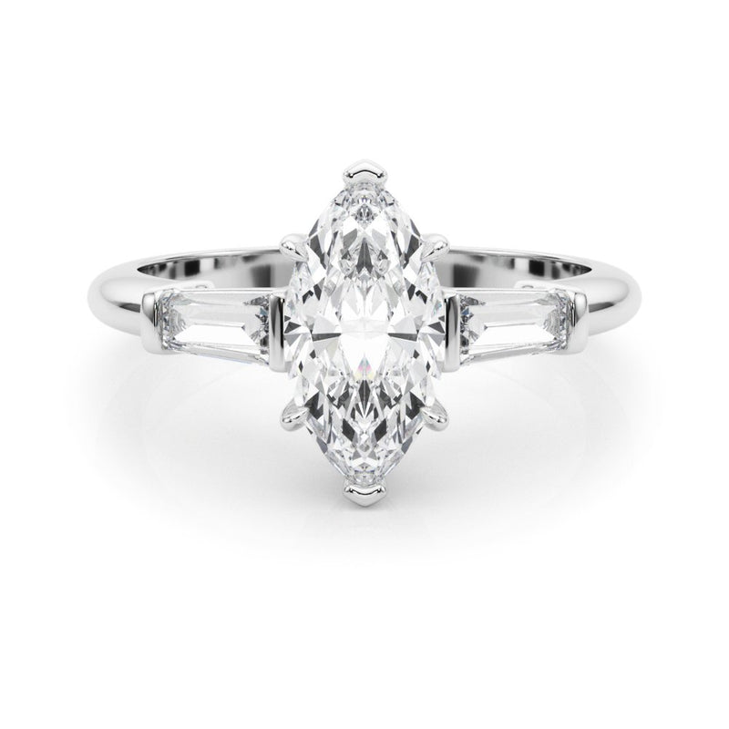 Simone Marquise Three Stone Engagement Ring