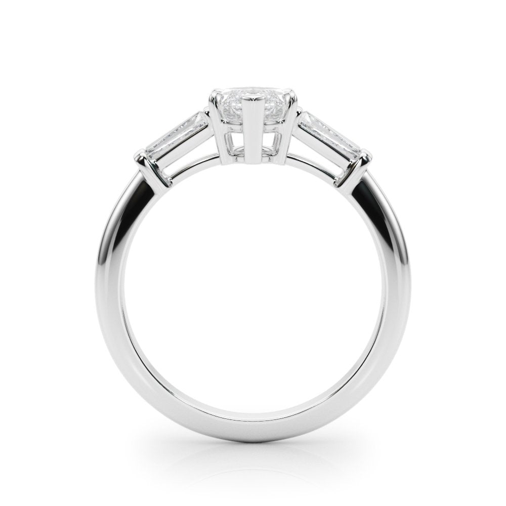 Simone Princess-cut Three Stone Engagement Ring In 14k White Gold