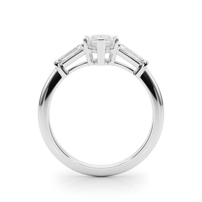 Simone Princess-cut Three Stone Engagement Ring In 14k White Gold