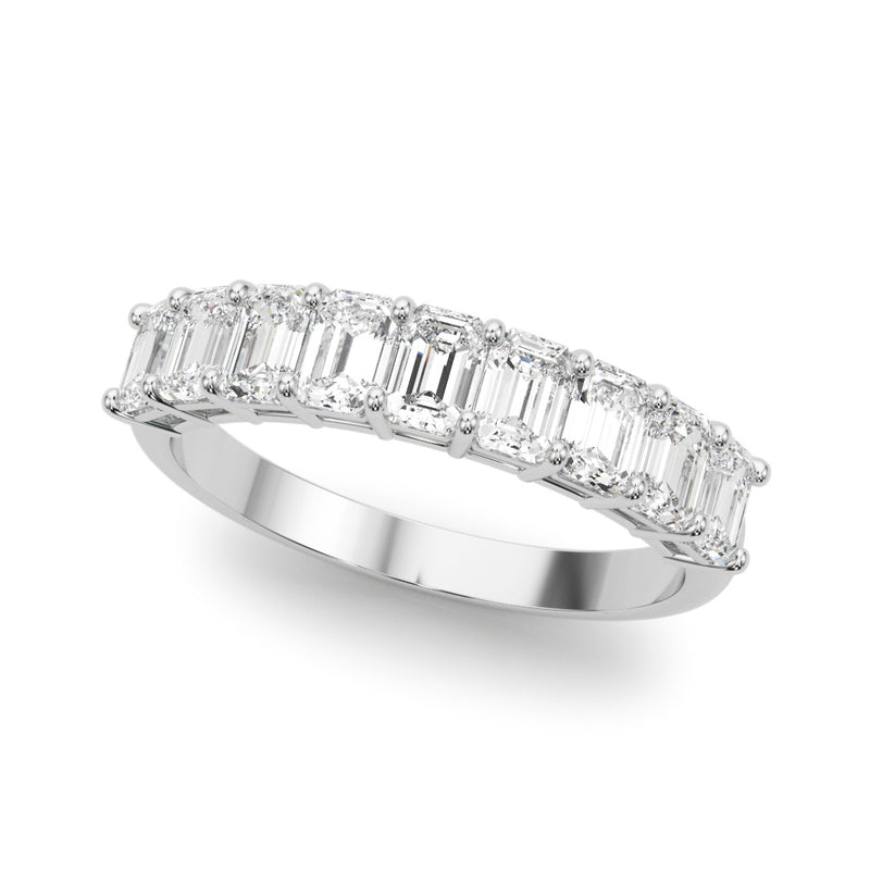 Valerie Emerald Cut Half Eternity Band