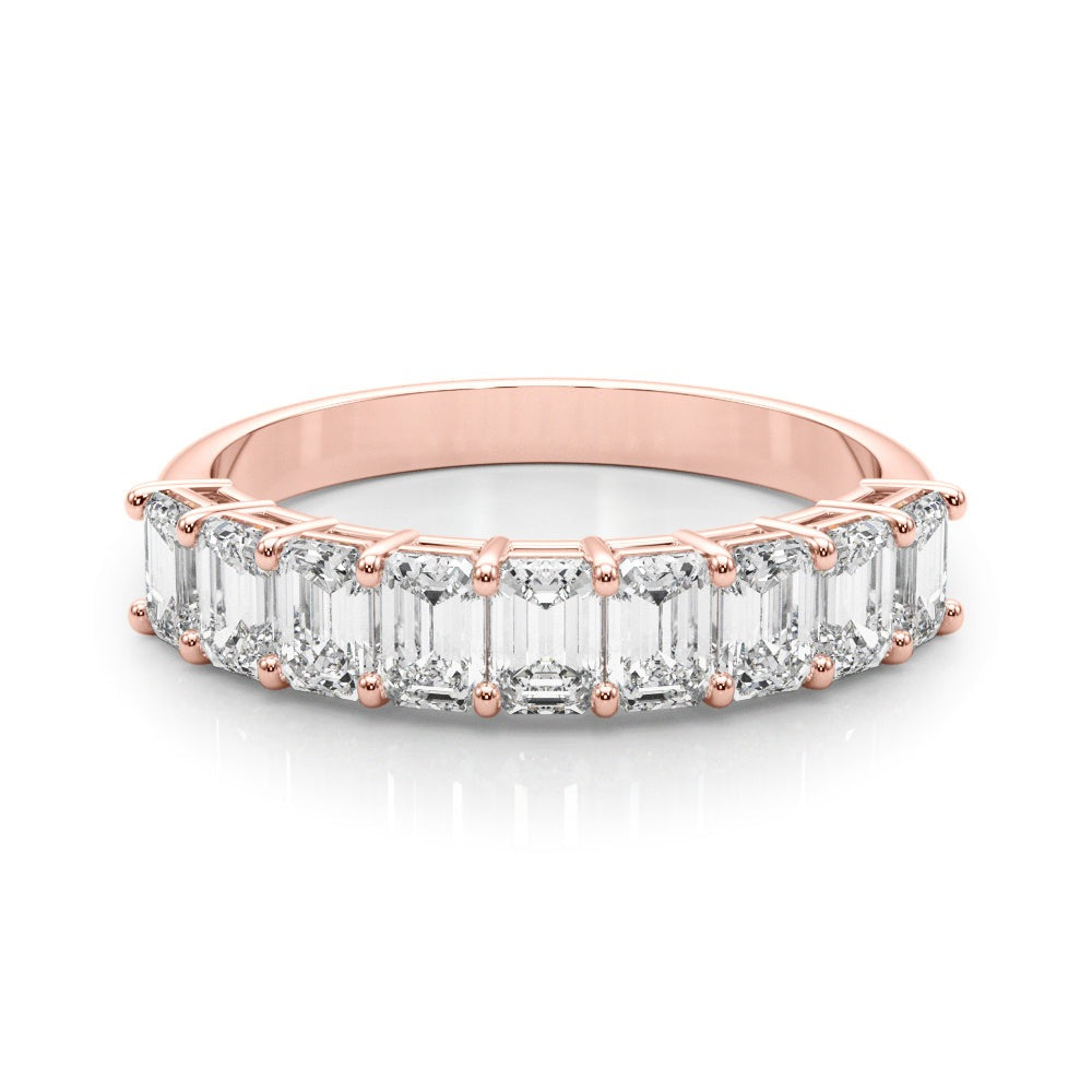 ValŽrie Emerald-cut Half-eternity Band