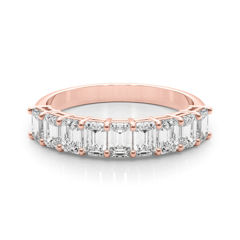 Valerie Emerald Cut Half Eternity Band