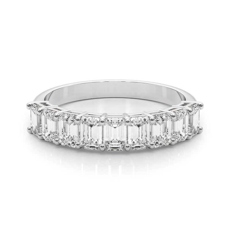 Valerie Emerald Cut Half Eternity Band