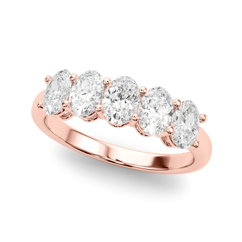Viviane Five-stone Oval Half-eternity Band