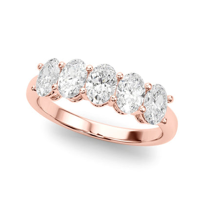 Viviane Five-stone Oval Half-eternity Band