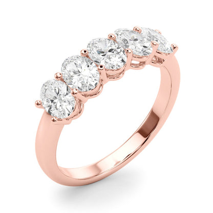 Viviane Five-stone Oval Half-eternity Band