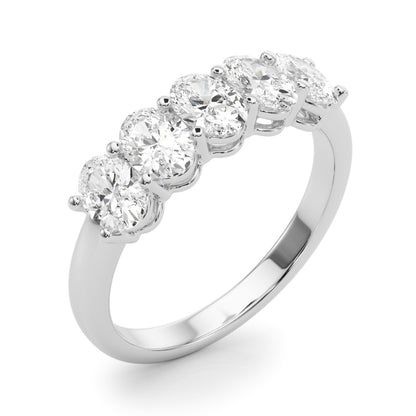 Viviane Five-stone Oval Half-eternity Band