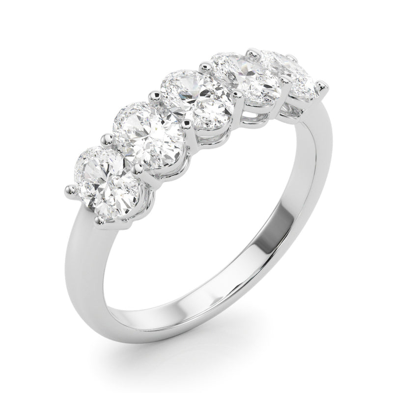 Viviane Five Stone Oval Half Eternity Band
