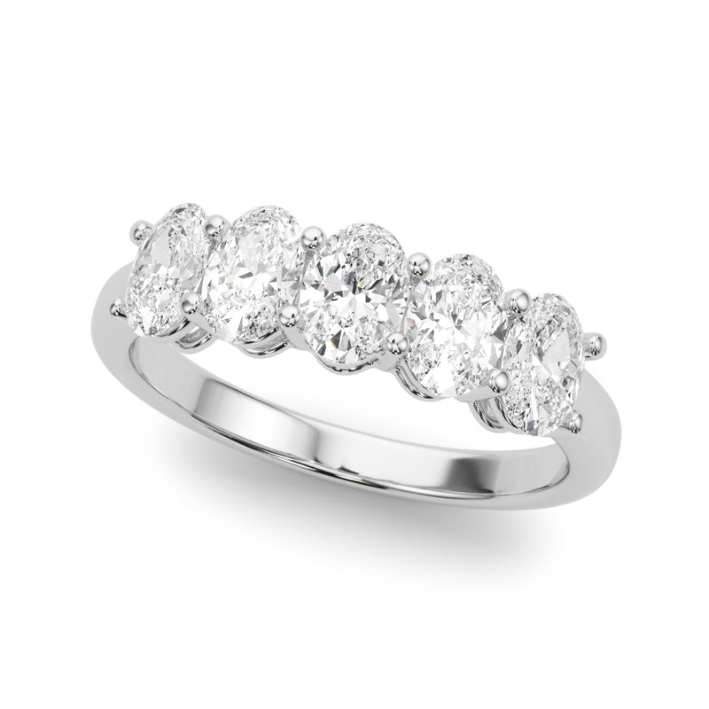 Viviane Five Stone Oval Half Eternity Band