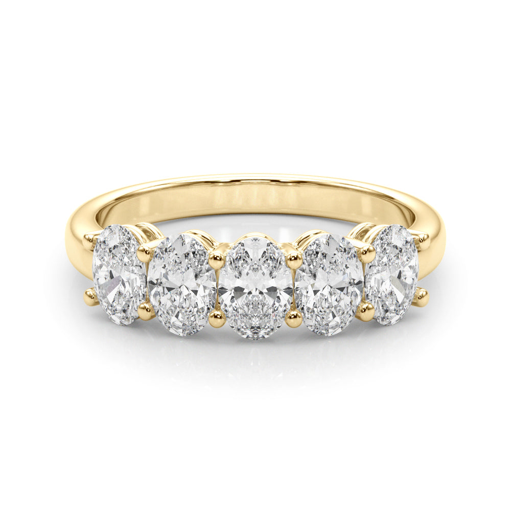 Viviane Five Stone Oval Half Eternity Band
