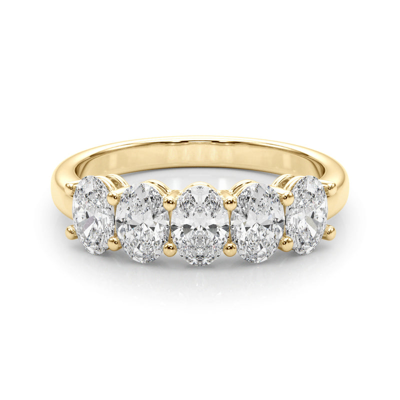 Viviane Five Stone Oval Half Eternity Band