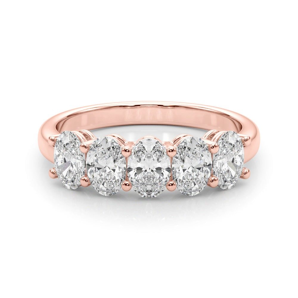 Viviane Five-stone Oval Half-eternity Band
