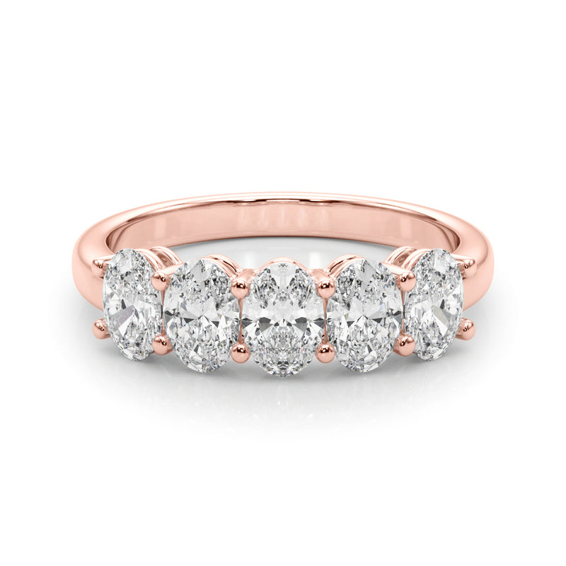 Viviane Five Stone Oval Half Eternity Band