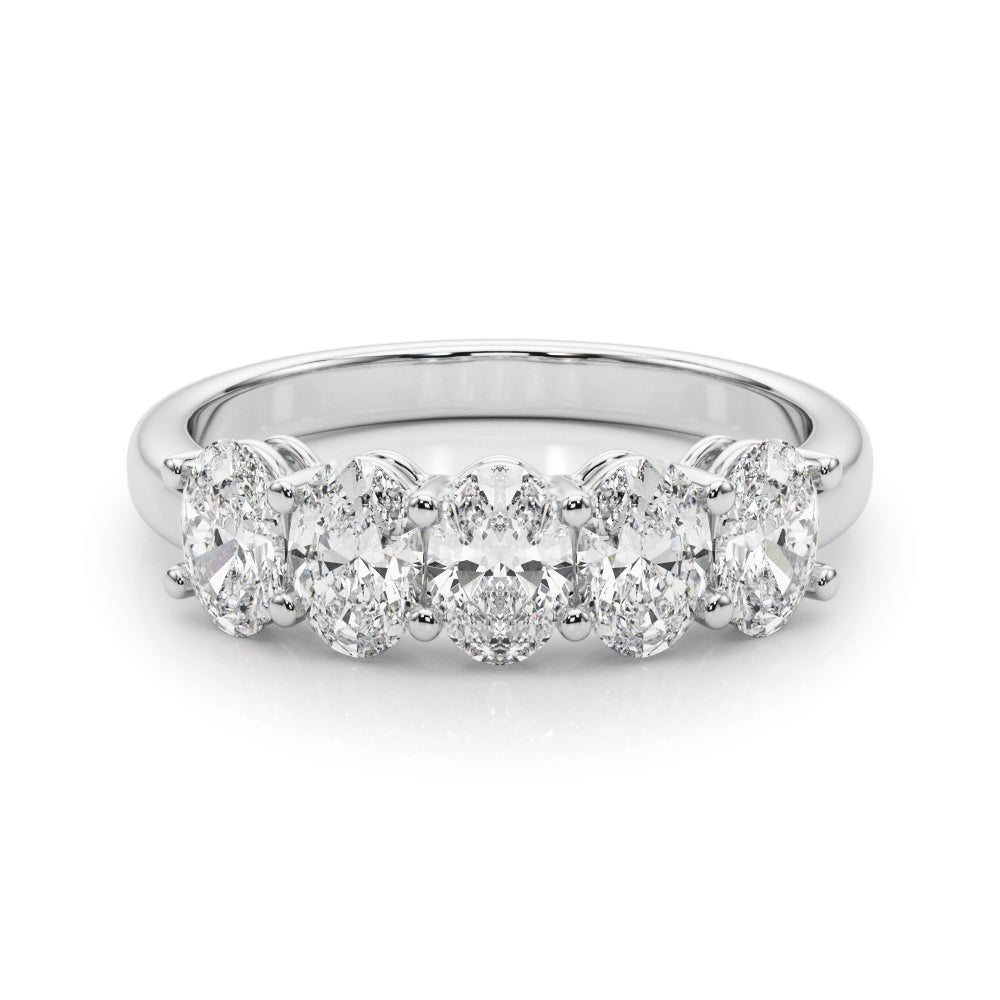 Viviane Five-stone Oval Half-eternity Band