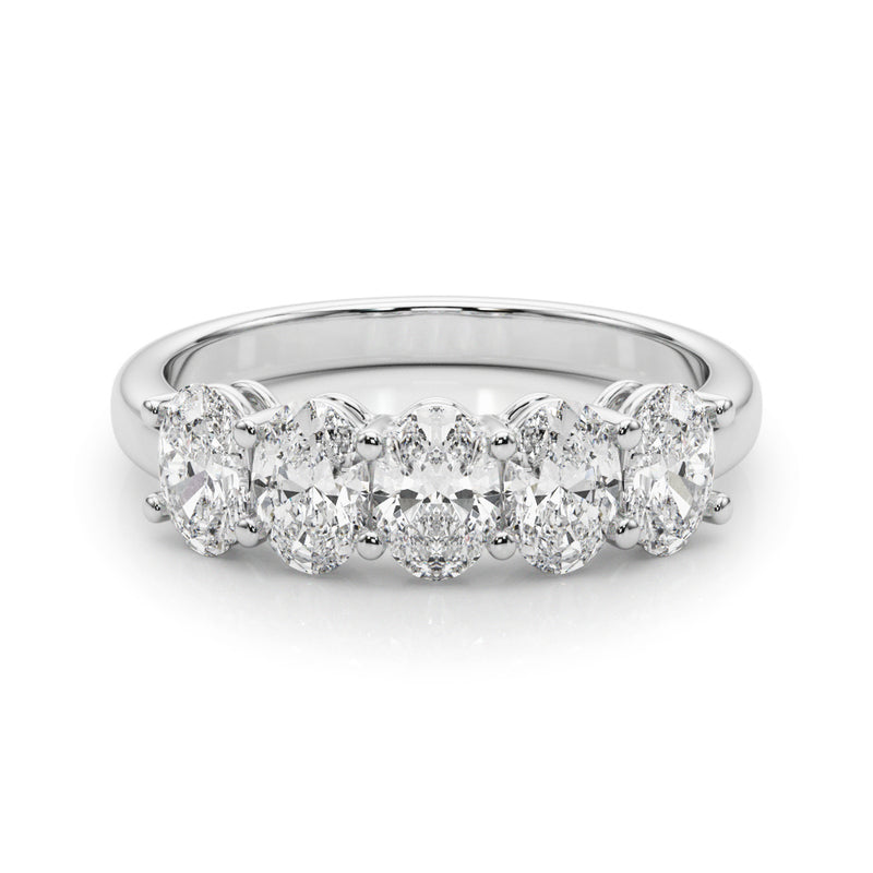 Viviane Five Stone Oval Half Eternity Band