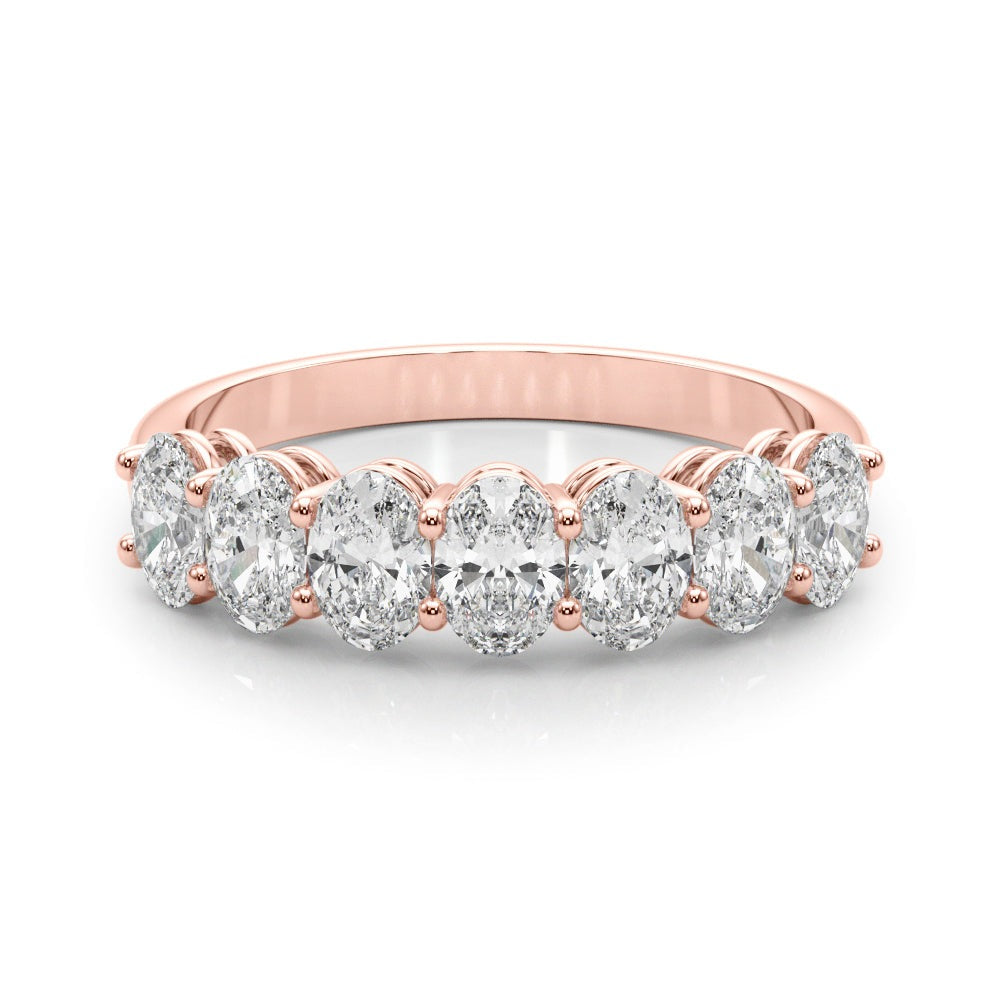 RenŽe Oval Shared-prong Half-eternity Band