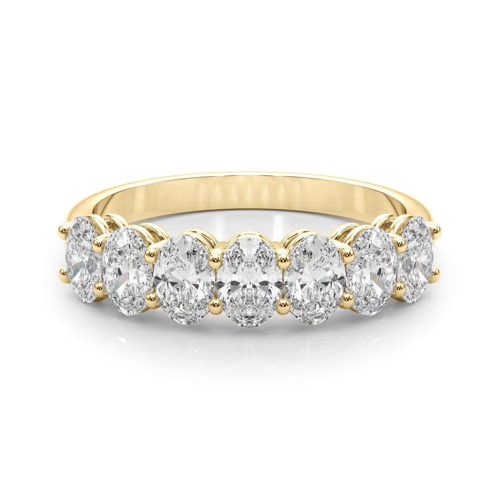 RenŽe Oval Shared-prong Half-eternity Band