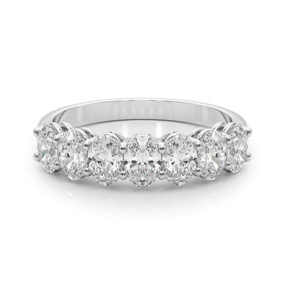 RenŽe Oval Shared-prong Half-eternity Band