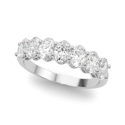 RenŽe Oval Shared-prong Half-eternity Band