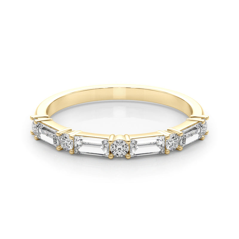 Sylvie Round And Sapphire Accent Wedding Band
