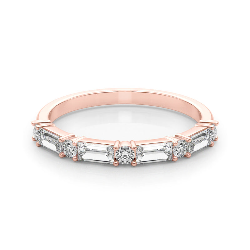 Sylvie Round And Sapphire Accent Wedding Band