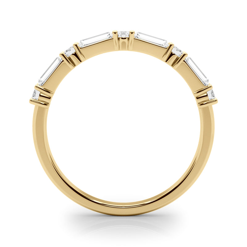 Sylvie Round And Sapphire Accent Wedding Band