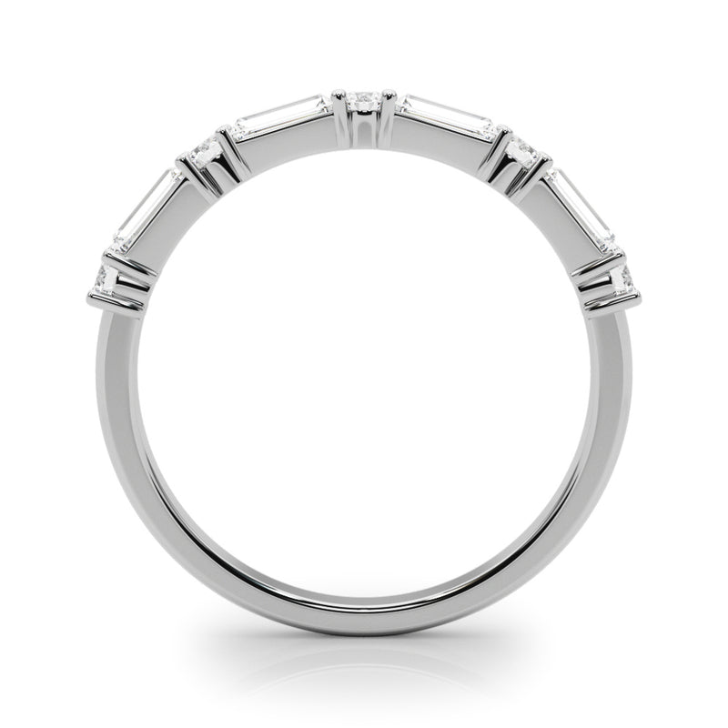 Sylvie Round And Sapphire Accent Wedding Band