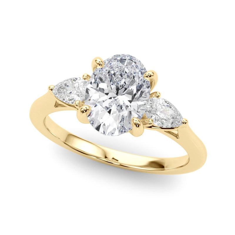 Magda Oval Three Stone Engagement Ring