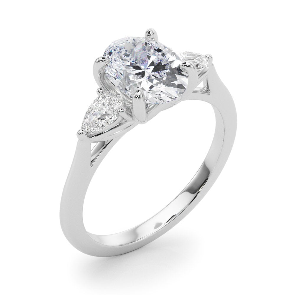 Magda Round Hidden Halo Engagement Ring In 14k White Gold