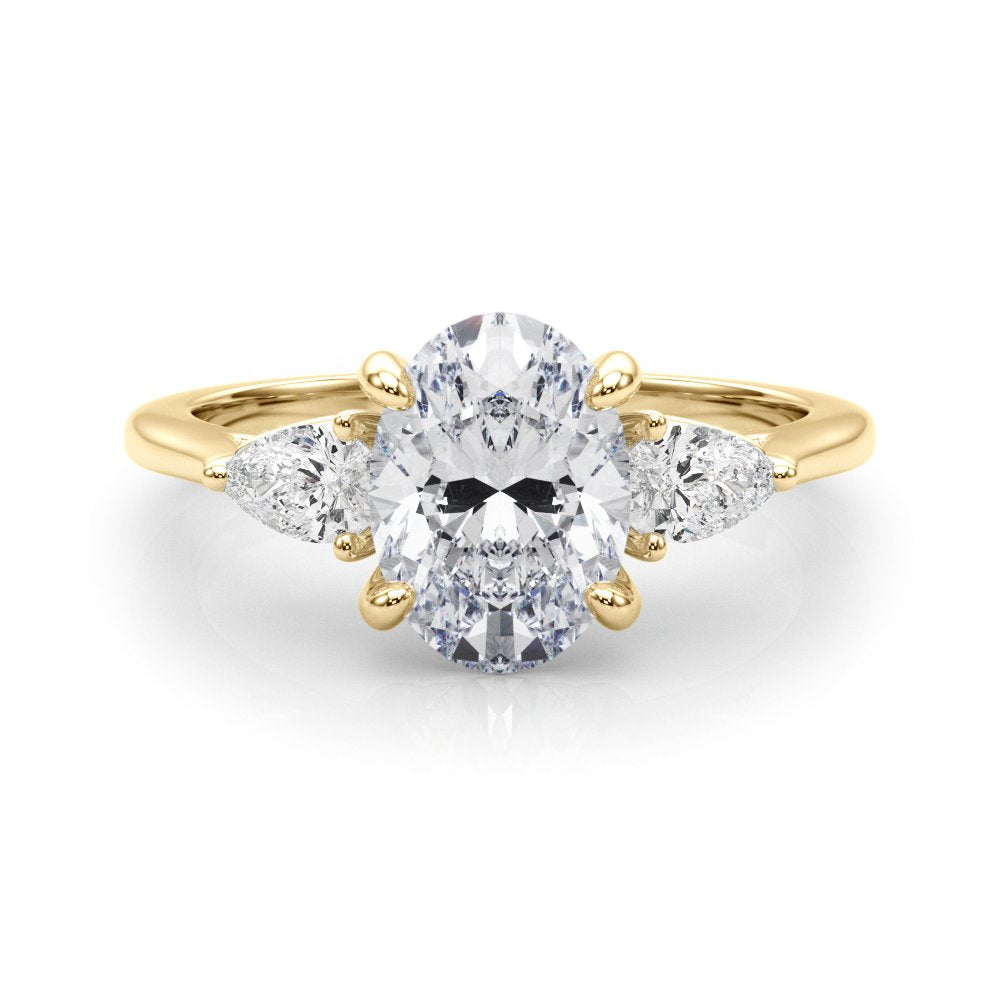 Magda Oval Three Stone Engagement Ring