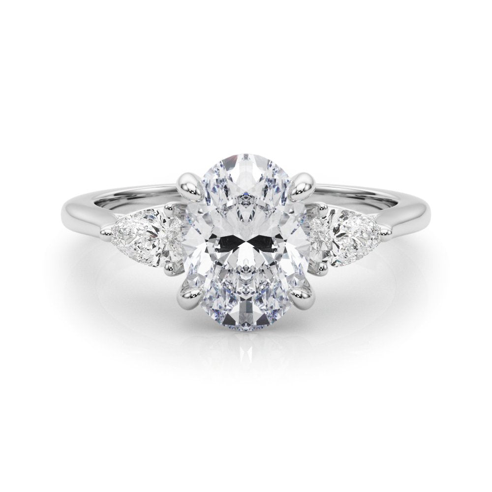 Magda Round Hidden Halo Engagement Ring In 14k White Gold