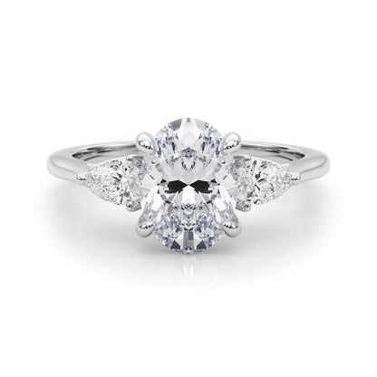Magda Round Hidden Halo Engagement Ring In 14k White Gold
