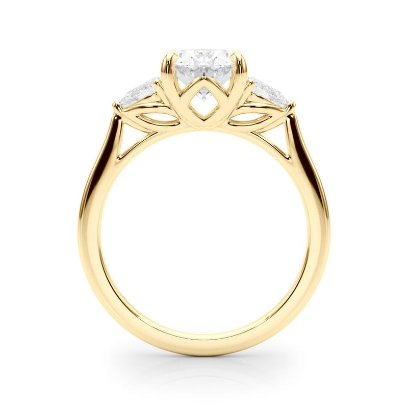 Magda Oval Three Stone Engagement Ring