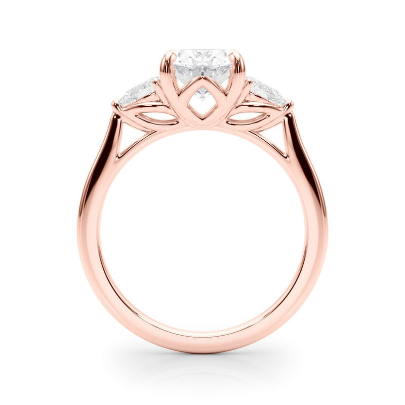 Magda Oval Three Stone Engagement Ring