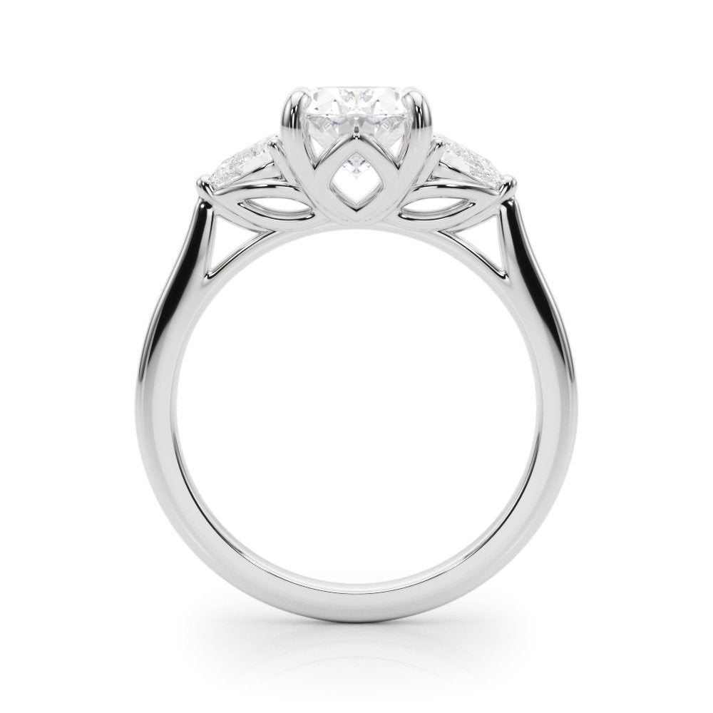 Magda Round Hidden Halo Engagement Ring In 14k White Gold