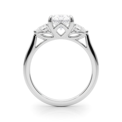 Magda Round Hidden Halo Engagement Ring In 14k White Gold