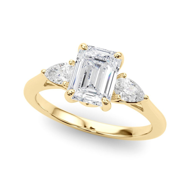 Marae Emerald Cut Three Stone Engagement Ring