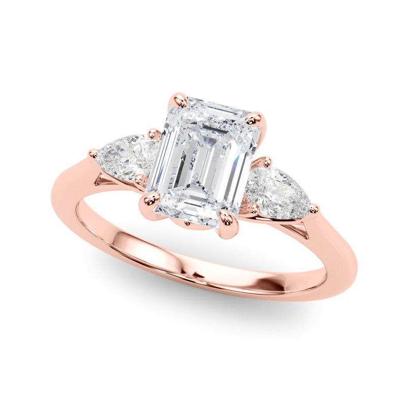 Marae Emerald Cut Three Stone Engagement Ring