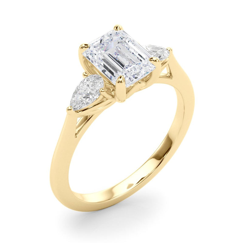 Marae Emerald Cut Three Stone Engagement Ring