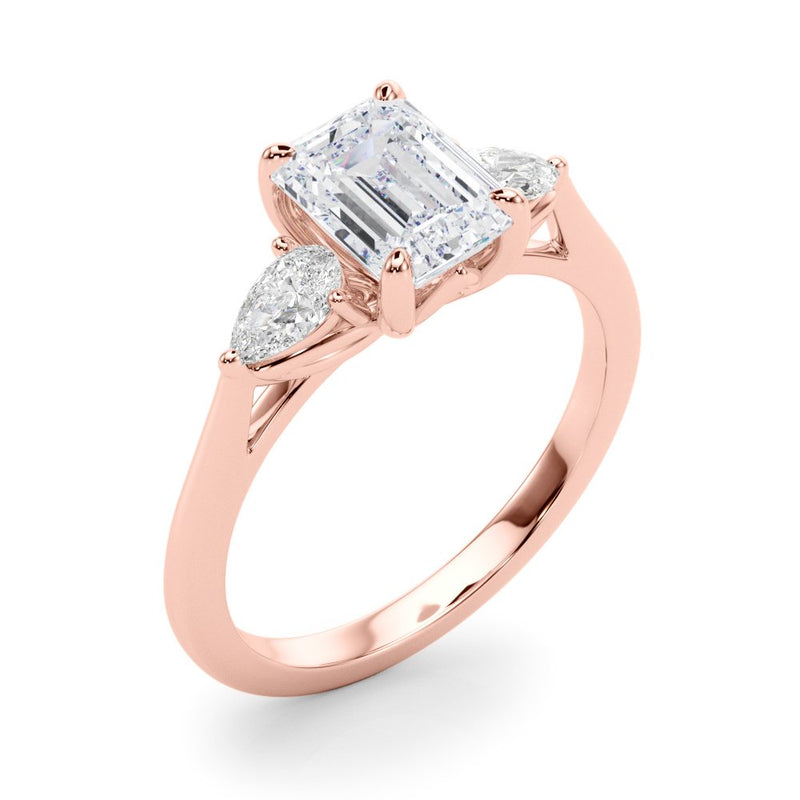 Marae Emerald Cut Three Stone Engagement Ring