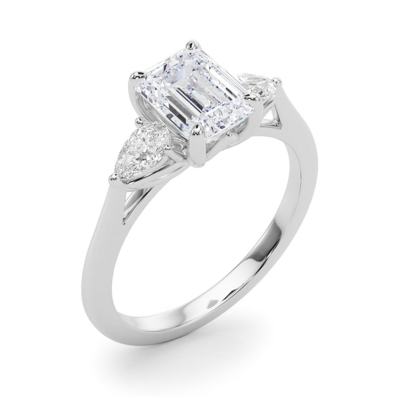 Marae Emerald Cut Three Stone Engagement Ring