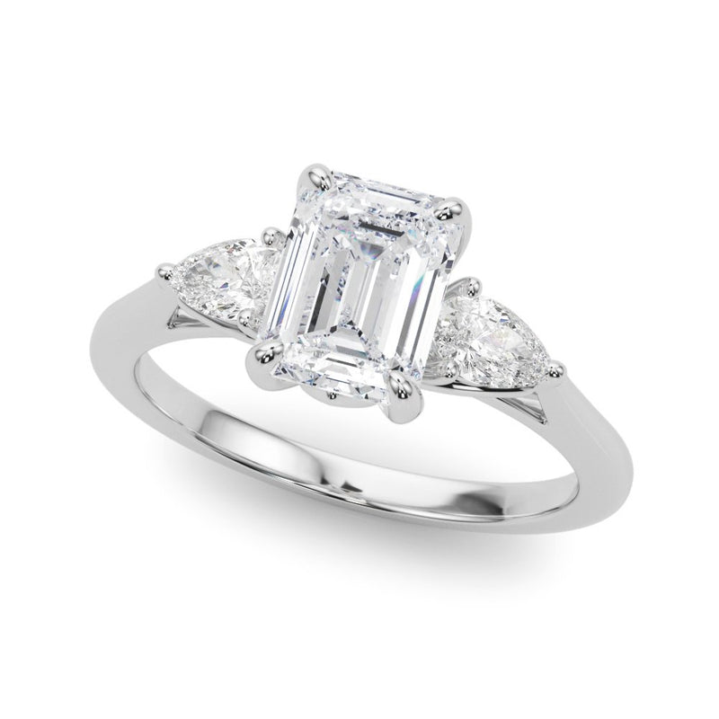 Marae Emerald Cut Three Stone Engagement Ring