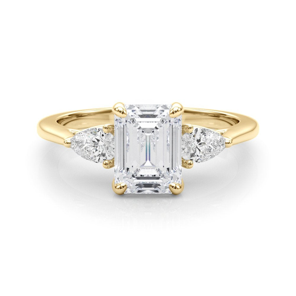Marae Emerald Cut Three Stone Engagement Ring