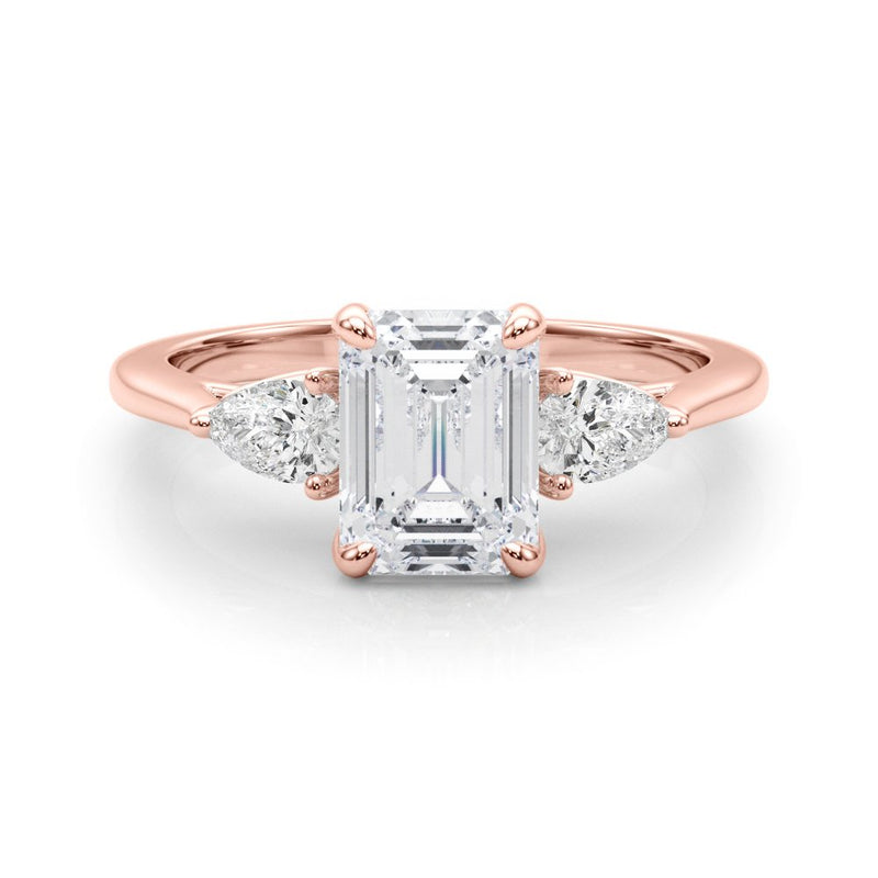 Marae Emerald Cut Three Stone Engagement Ring