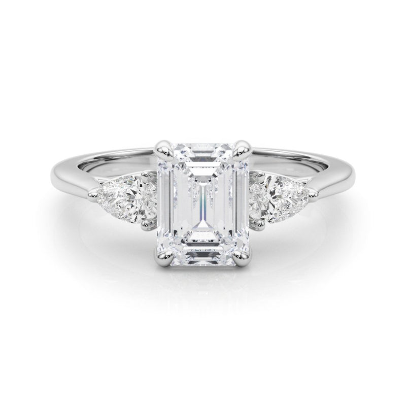 Marae Emerald Cut Three Stone Engagement Ring