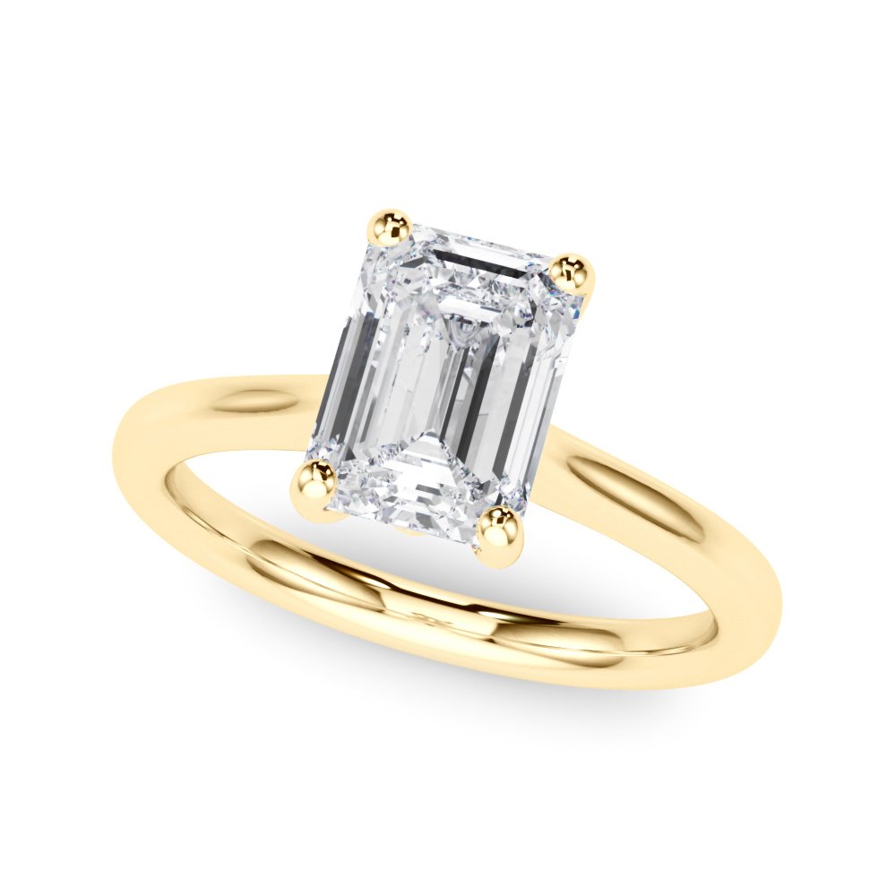 Lia Emerald Cut Solitaire Engagement Ring