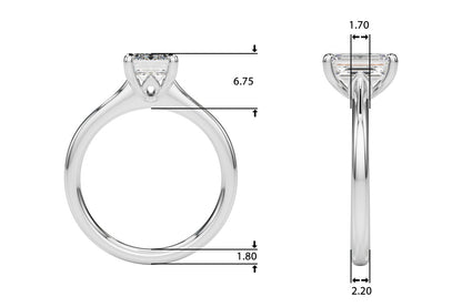 Lia Emerald Cut Solitaire Engagement Ring