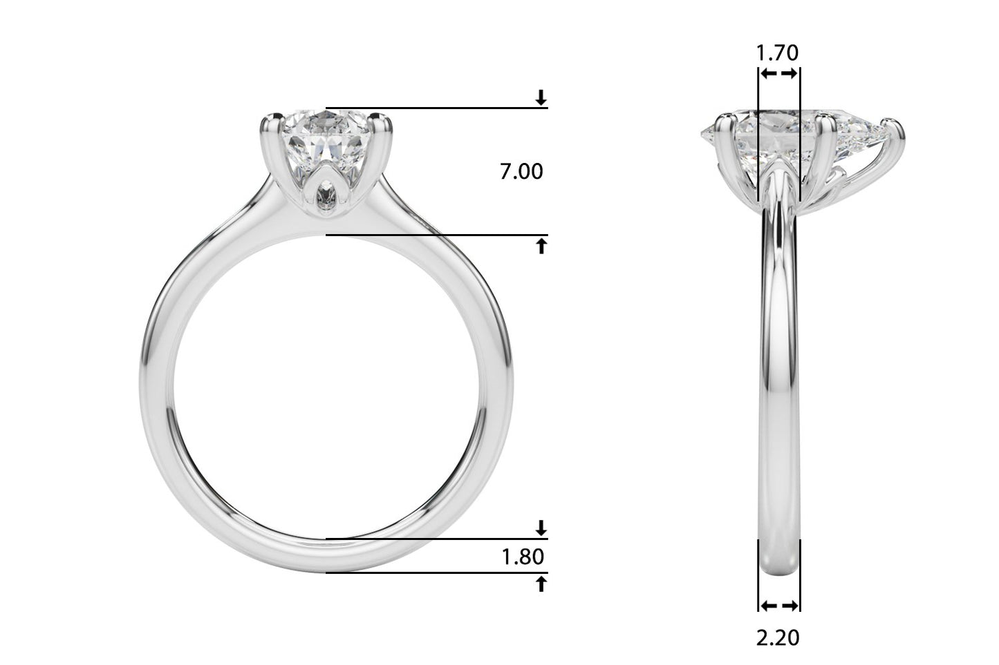 Nora Pear Solitaire Engagement Ring
