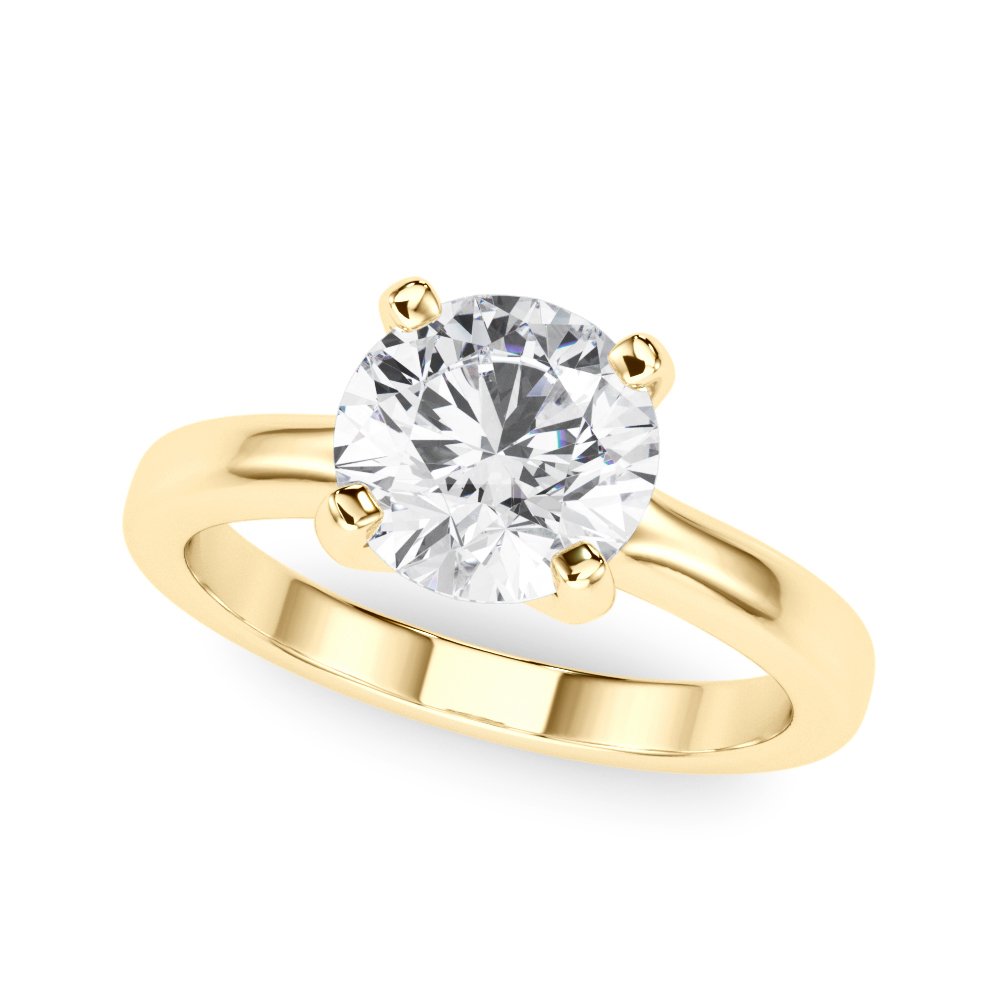 Rose Round Solitaire Engagement Ring